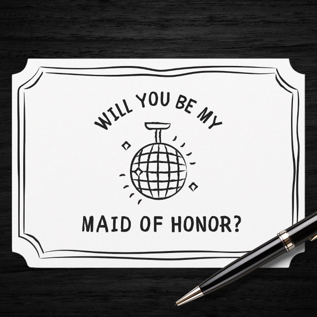 Disco Ball Maid of Honour Proposal | Fun & Trendy Card (Pop the question to your bridal party with a playful, retro-inspired maid of honor proposal card.)