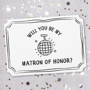 Disco Ball Matron of Honour Proposal   Fun & Trend Card
