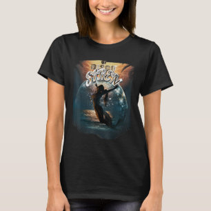Disco Ball Mermaid Siren Mermaids in Palm Sunset T-Shirt