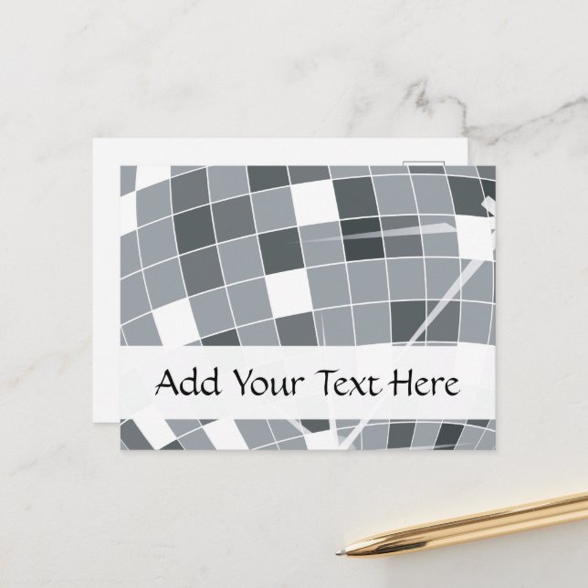 Disco Ball, Mirror Ball, Club, Nightclub, Party Postcard (Front/Back In Situ)