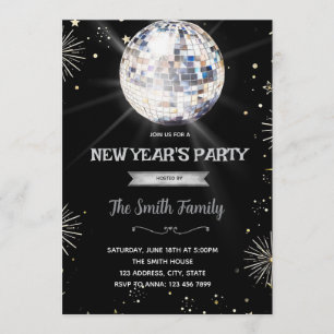 Disco Ball New Year's Eve invitation