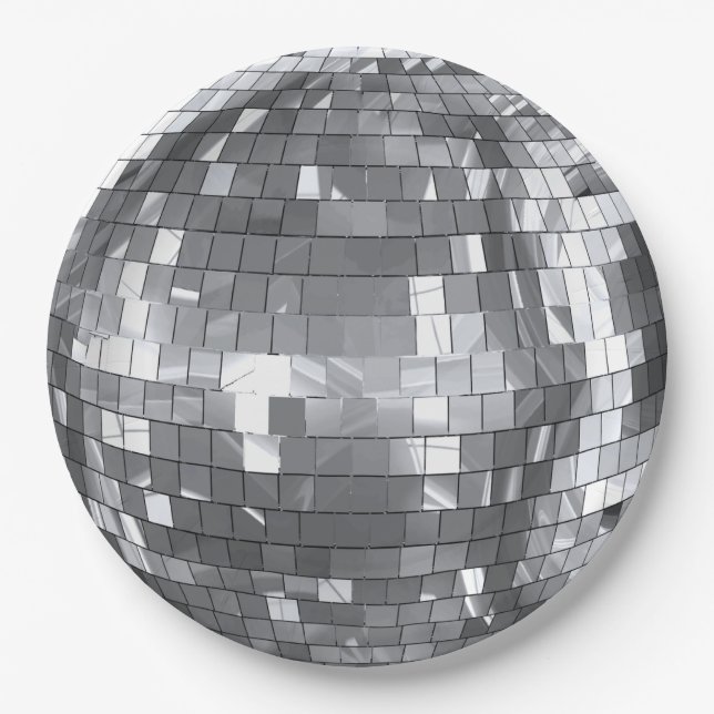 Disco Ball Party Bachelorette Birthday Fun Paper Plate (Front)