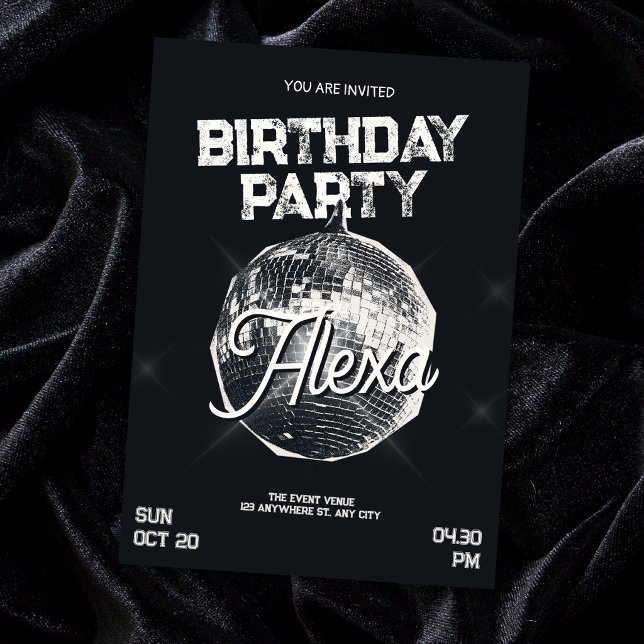 Disco ball party invitation (Creator Uploaded)