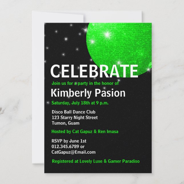 Disco Ball Party Invitations (Front)
