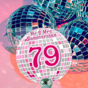 Disco Ball Pink and Red Personalised Table Number