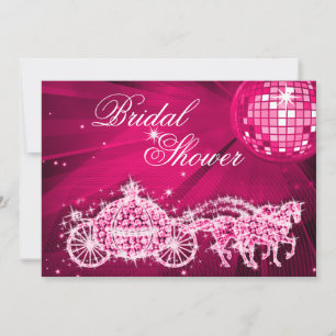 Disco Ball, Princess Coach & Horses Bridal Shower Invitation