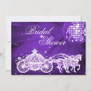 Disco Ball, Princess Coach & Horses Bridal Shower Invitation