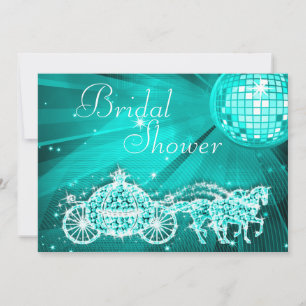 Disco Ball, Princess Coach & Horses Bridal Shower Invitation