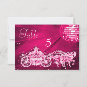 Disco Ball, Princess Coach & Horses Double Sided Invitation