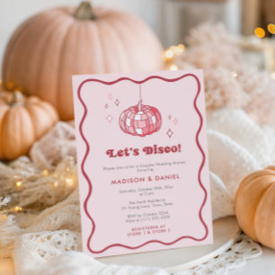 Disco Ball Pumpkin Cherry Pink Wedding Shower Invitation
