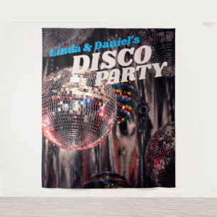 Disco Ball Retro 1970s   Party Backdrop Tapestry