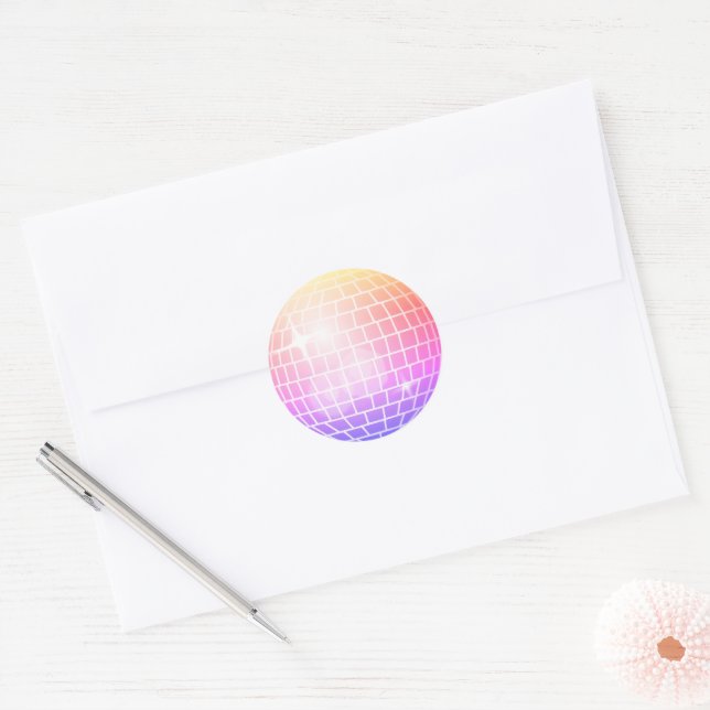 Disco Ball Retro 70s Coloful Envelope Seal (Envelope)
