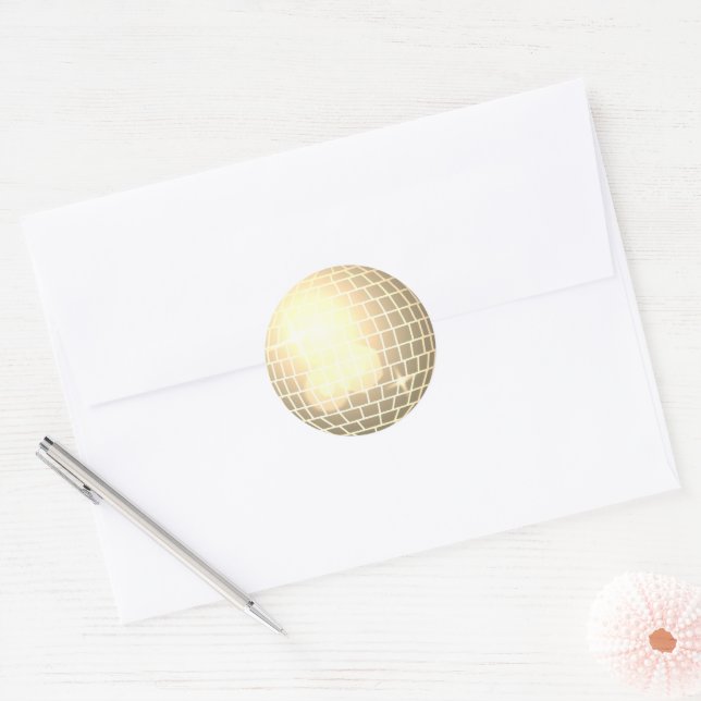 Disco Ball Retro 70s Gold Envelope Seal (Envelope)