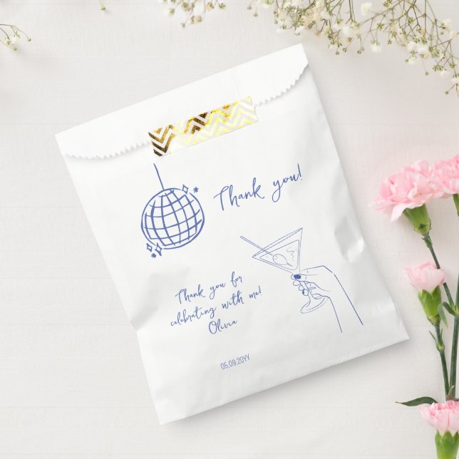 Disco Ball Retro Birthday cocktail thank you favou Favour Bag (Sealed)
