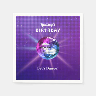 Disco Ball Retro Birthday Napkin