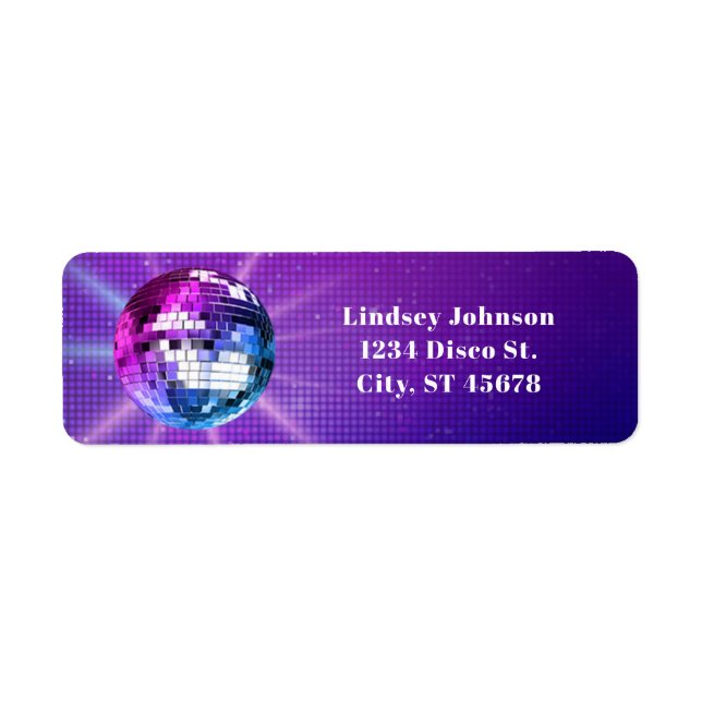 Disco Ball Retro Return Address Label (Front)