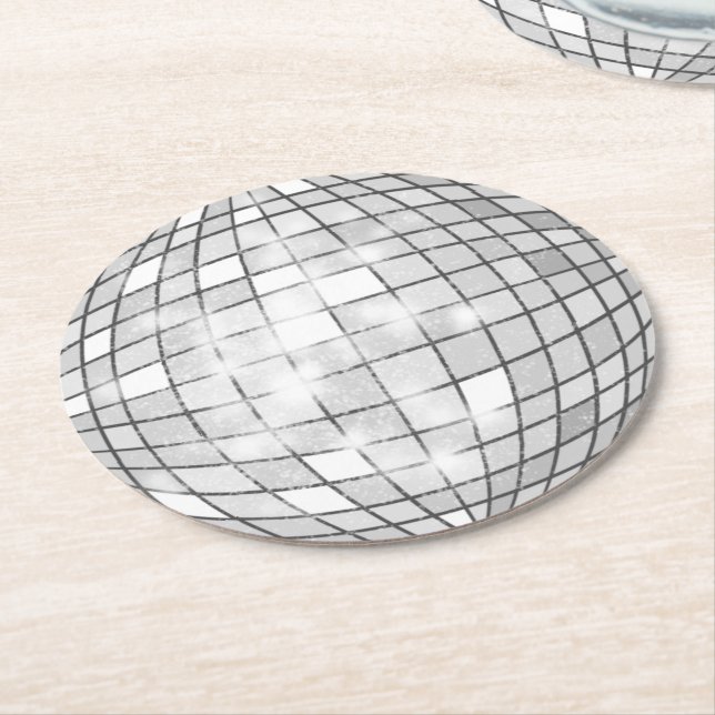 Disco Ball Round Paper Coaster (Angled)