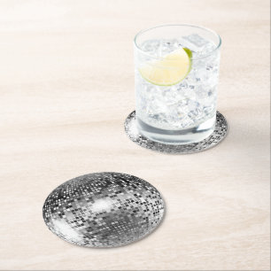 Disco Ball Round Paper Coaster