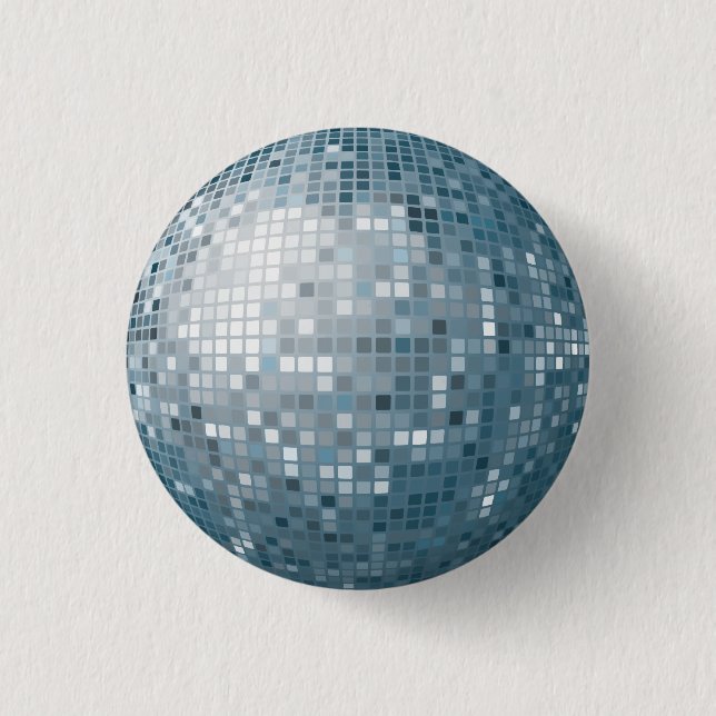 Disco Ball Silver Button (Front)