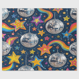 Disco Ball Stars Wrap Wrapping Paper