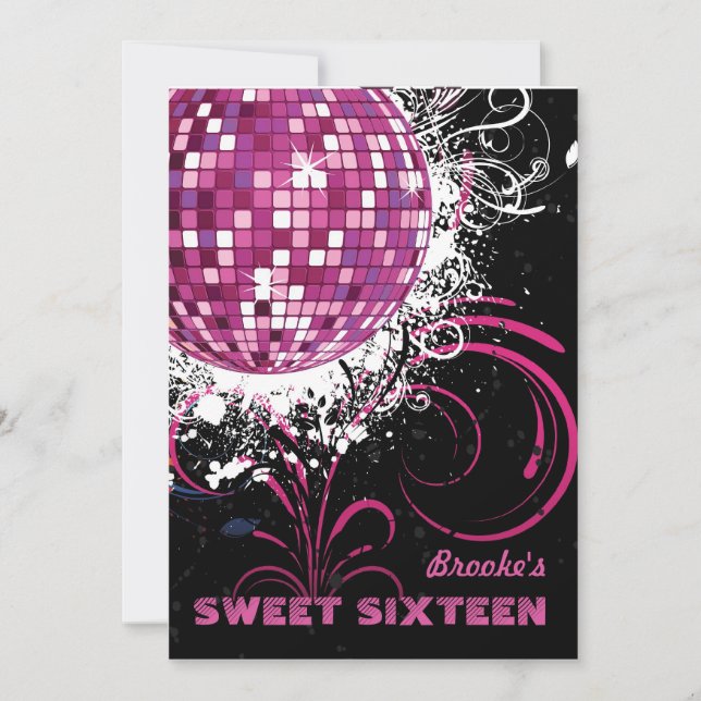 Disco Ball - Sweet 16 invitation (Front)