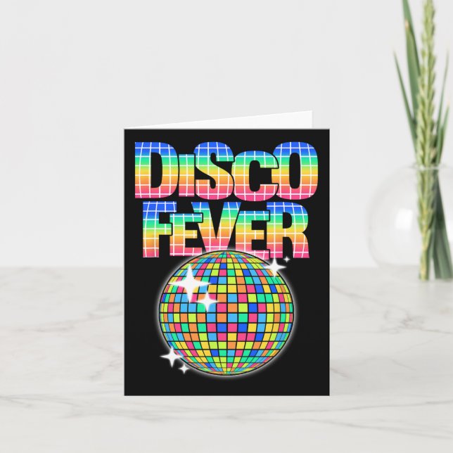 Disco Ball Themed Vintage Disco Fever Dancing  Card (Front)