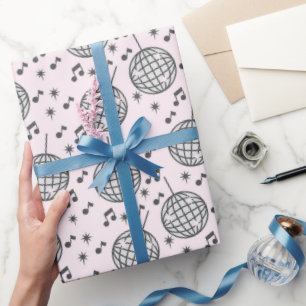 Disco Balls and Music Notes Pattern Wrapping Paper