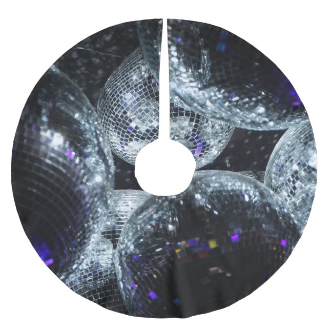 Disco Balls: Dark Party Atmosphere Brushed Polyester Tree Skirt (Front)