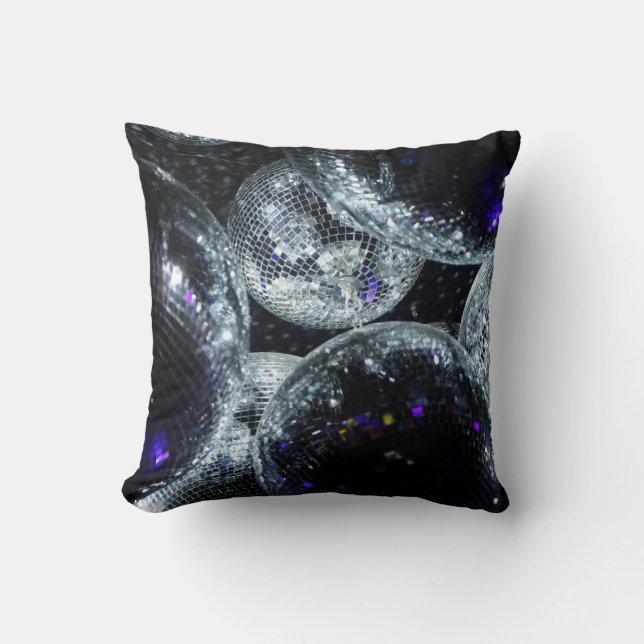 Disco Balls: Dark Party Atmosphere Cushion (Front)