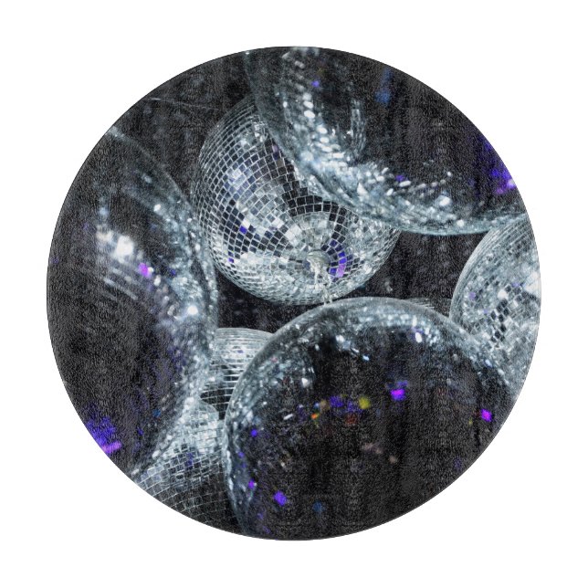 Disco Balls: Dark Party Atmosphere Cutting Board (Front)