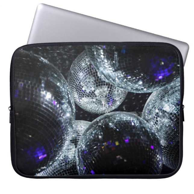 Disco Balls: Dark Party Atmosphere Laptop Sleeve (Front)