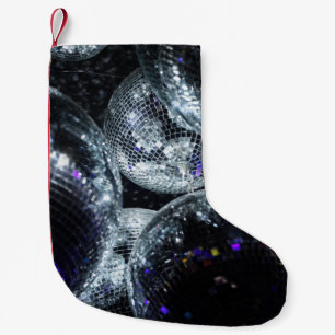 Disco Balls: Dark Party Atmosphere Small Christmas Stocking