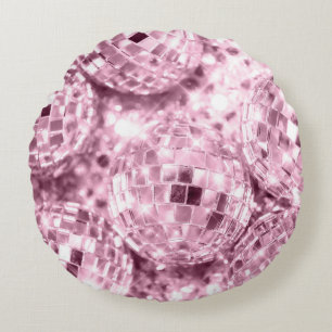 Disco Balls Glam #12 #retro #wall #art Round Cushion