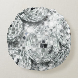 Disco Balls Glam #1 #retro #wall #art Round Cushion