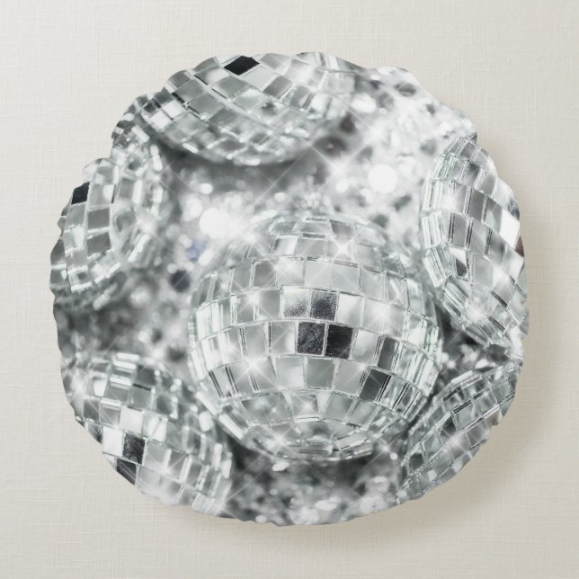 Disco Balls Glam #1 #retro #wall #art Round Cushion (Front)