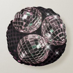 Disco Balls Glam #8 #retro #wall #art Round Cushion