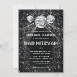 Disco Bar Mitzvah Invitation Dance Party