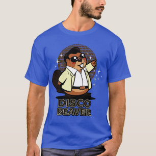 Disco Beaver Original Kawaii Cute Funny Retro 70s T-Shirt