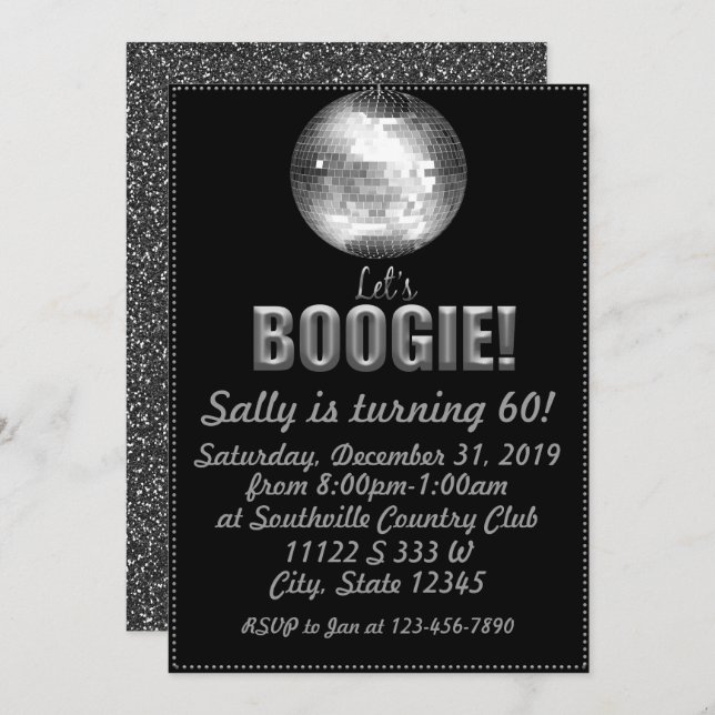 Disco Birthday Invitation (Front/Back)