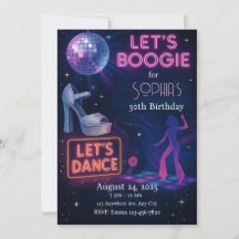 Disco Birthday Invitation, Editable Boogie Party