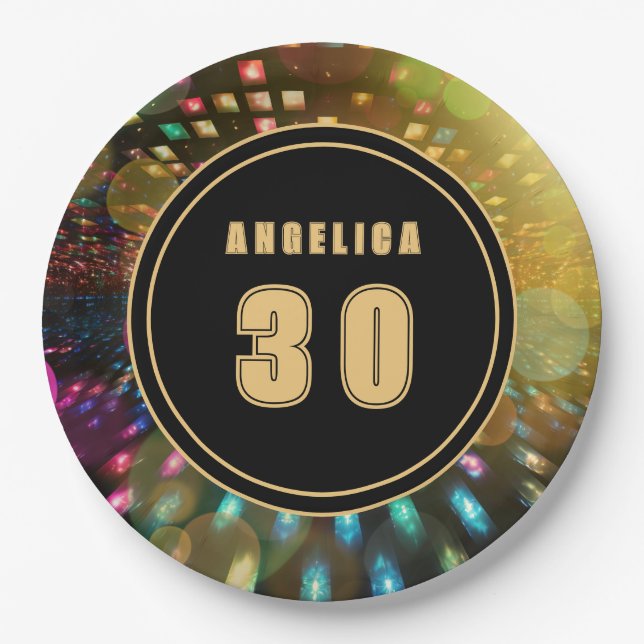 Disco Birthday Paper Plate (Front)