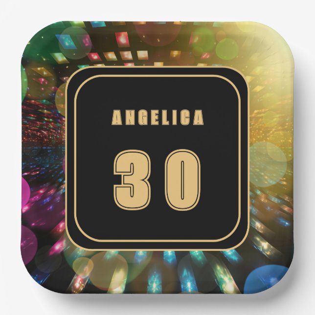 Disco Birthday Paper Plate (Front)