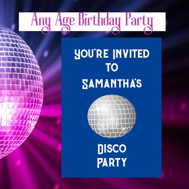 Disco Birthday Party Any Age Disco Ball  Invitation (Creator Uploaded)