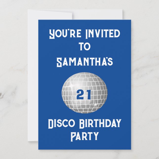 Disco Birthday Party Any Age Disco Ball  Invitation (Front)