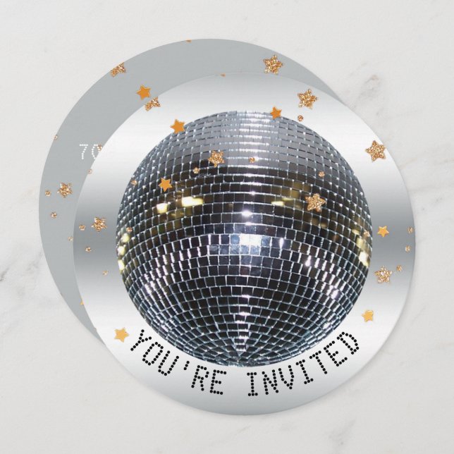 Disco Birthday Party | Disco Dance Party Circle Invitation (Front/Back)