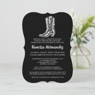 Disco Boot Bachelorette Party Invitation