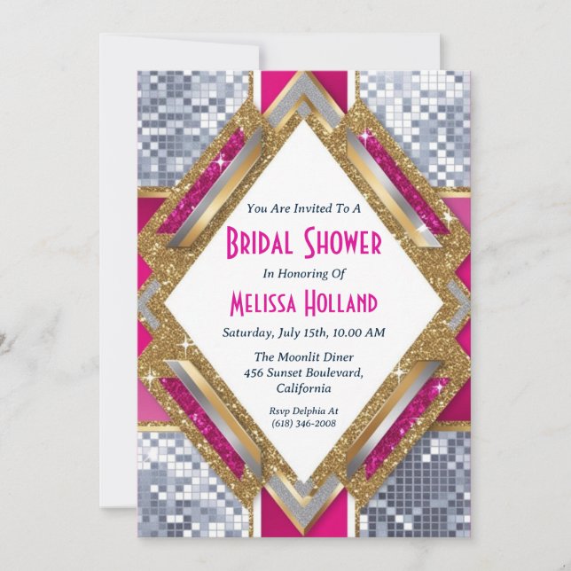 disco bridal shower invitation (Front)