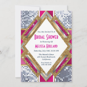 disco bridal shower invitation