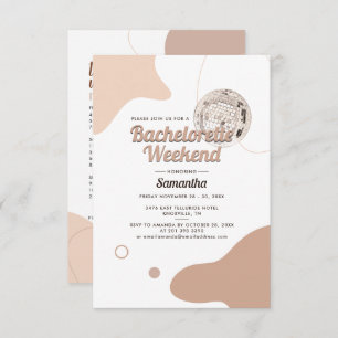 Disco Bride Retro Bachelorette Weekend Party Invitation