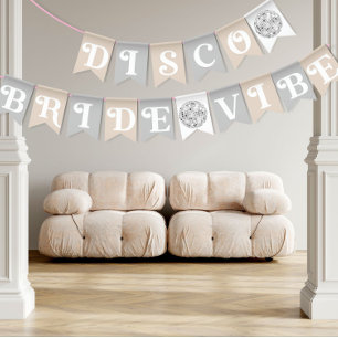 Disco Bride Vibe Silver Retro Bridal Shower  Bunting